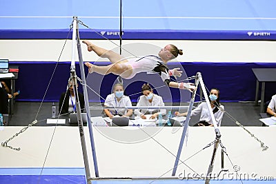 Artistic Gymnastics - Uneven bars Editorial Stock Photo