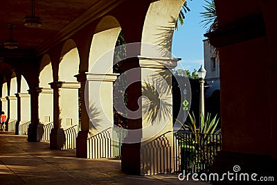 Artistic Hallway, Balboa Park, San Diego Stock Photo