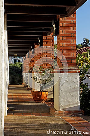 Artistic hallway institute of the americas of in UCSD, San Diego, California Stock Photo