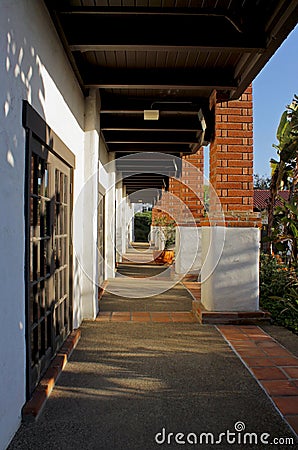 Artistic hallway of institute of the americas in UCSD, San Diego, California Stock Photo