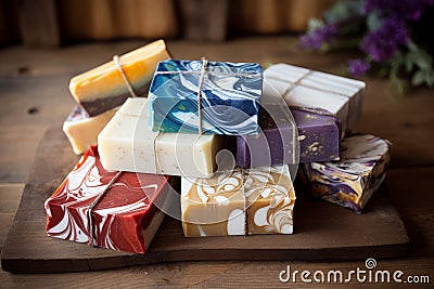 Artistic Handmade soap. Generate Ai Stock Photo