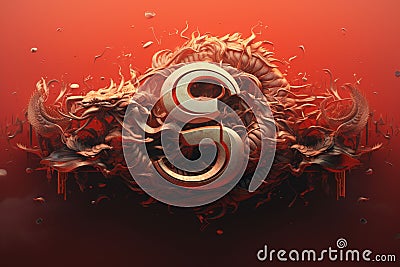 Artistic Happy Chinese New Year Typography Stock Photo