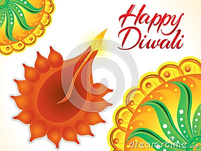 Artistic happy diwali background Vector Illustration