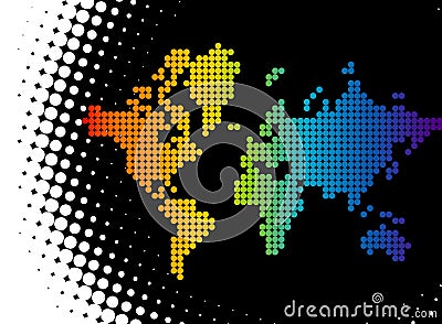 Artistic illustrated world map Vector Illustration