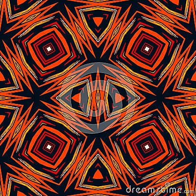 an artistic image of abstract shapes in orange, black and blue Cartoon Illustration