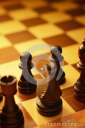 Artistic image of a game of chess Stock Photo
