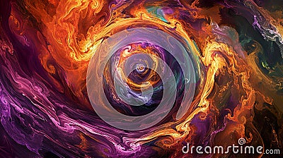 Abstract fiery vortex with swirling patterns representing epileptic seizure. Generative AI Stock Photo