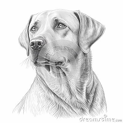 Artistic Labrador Dog Coloring Page - Detailed Canine Sketch Stock Photo