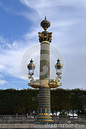 Artistic lamppost in Paris, France Stock Photo