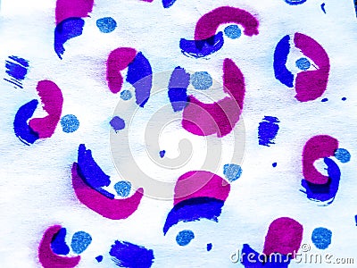 Artistic Leopard Texture. Blue and violet brush strokes Stock Photo