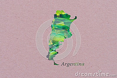 Artistic Map of Argentina Stock Photo