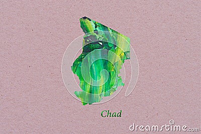Artistic Map of Chad Stock Photo