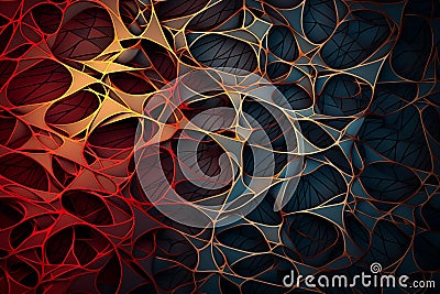Artistic Neural Network fullcolor Pattern Stock Photo