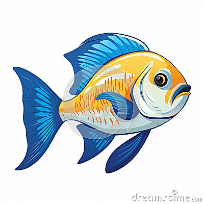 Artistic Ocean Scene Fish Illustration Stock Photo