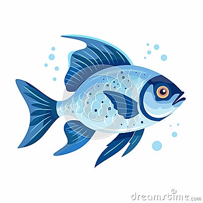Artistic Ocean Scene Fish Illustration Stock Photo
