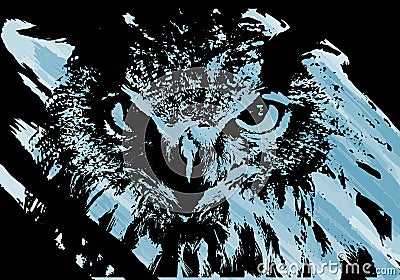 Artistic owl face Stock Photo