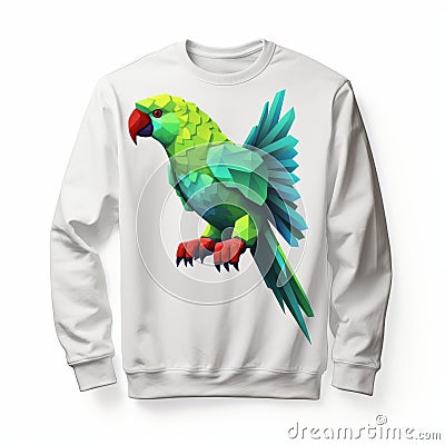 Artistic Parrot 8k 3d Sweatshirt With Bold Shapes Cartoon Illustration