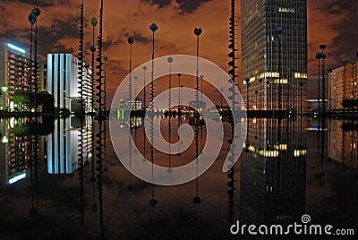 Artistic reflection by night Stock Photo