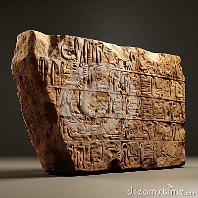 Artistic relic inscription in calligraphy from a forgotten civilization Stock Photo