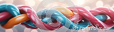 Artistic Rendering Inclusive Visuals Forming Intertwined Learning Pathways, Symbolizing Support and Awareness for Autism Spectrum Stock Photo