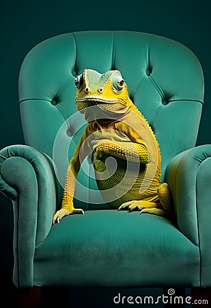 Colorful Concealment: The Chameleon's Art of Adaptation Stock Photo