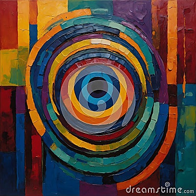Abstract Artistic Representation of Oca Using Bold Colors and Dynamic Shapes Cartoon Illustration
