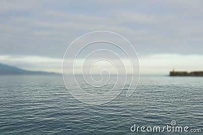Artistic sea landscape view in Ponta Delgada at Sao Miguel Azores island in Portugal Stock Photo