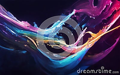 Artistic sketches, colorful backgrounds, chaos and randomness, oil paint on canvas. Created using generative Ai Stock Photo