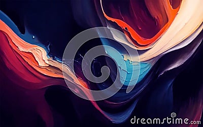 Artistic sketches, wave, chaos and randomness, modern art paintings. Created using generative Ai Cartoon Illustration