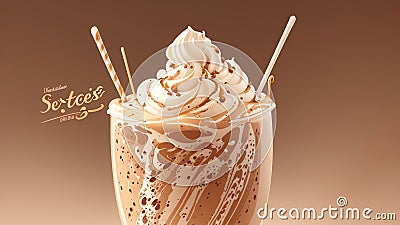 Artistic Vector Representation of Coffee Milkshake Day.AI Generated Stock Photo