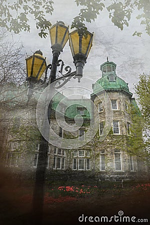 Artistic view of town hall of the cyty of Saint-Hyacinthe QuÃ©bec Canada Stock Photo