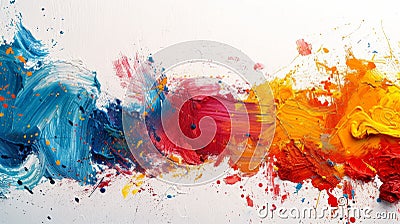 Artistic Vision. Abstract brushstrokes and color splatters celebrate the world of visual arts Stock Photo
