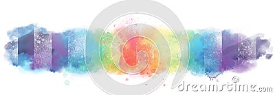 Artistic watercolor background banner with watercolor texture and splash Stock Photo