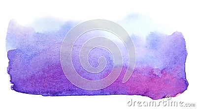 Artistic watercolor creative blue violet brush stroke Stock Photo