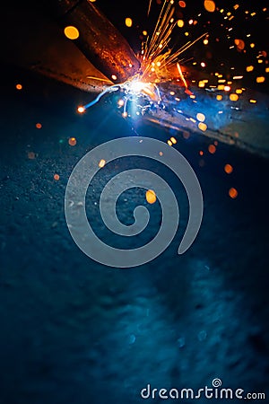 Artistic welding sparks light Stock Photo