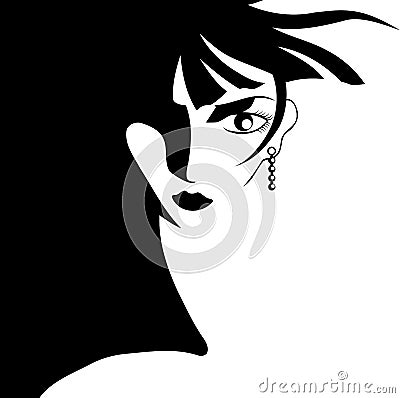 Artistic woman face Vector Illustration