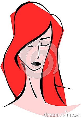 colorful Artistic woman face isolated Vector Illustration