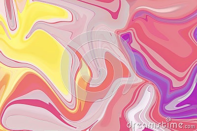 the artistry of serene forms and dynamic patterns as abstract realistic liquid paint marbling effect and the fluid art technique Stock Photo
