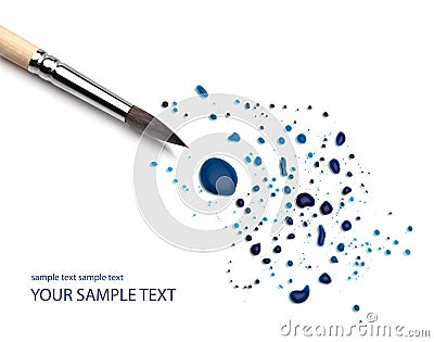 Artists brush and blots Stock Photo