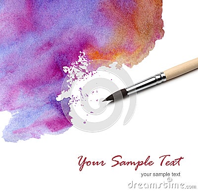 Artists brush and watercolor paint Stock Photo