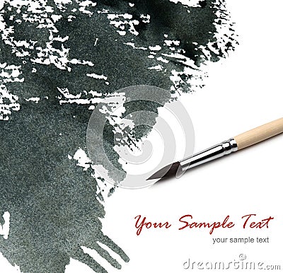 Artists brush and watercolor paint Stock Photo