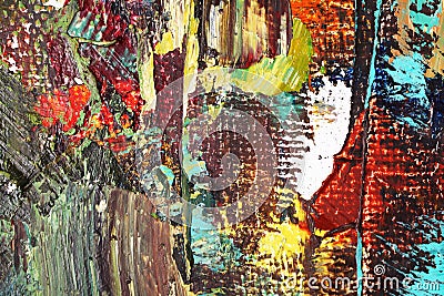 Artists oil paints multicolored closeup abstract background Stock Photo