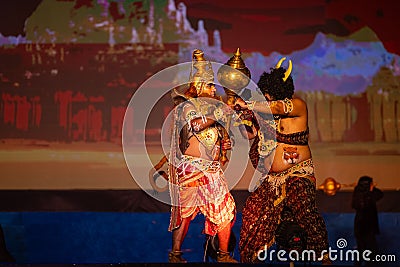 Artists playing ramayan character in ramlila Editorial Stock Photo
