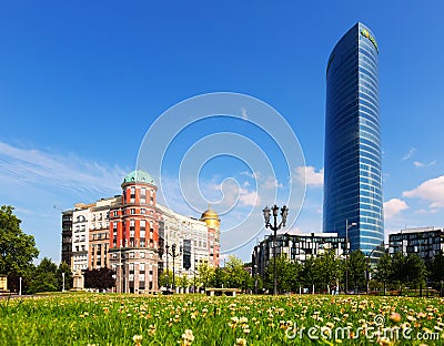 Artklass building and Iberdrola Tower Editorial Stock Photo