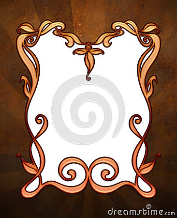 Art Nouveau delicate hand drawn border Stock Photo