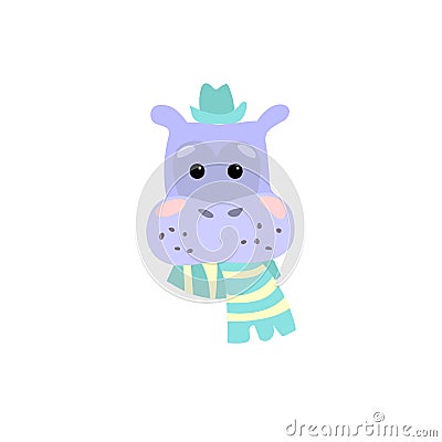 Ð¡artoon character of hippo Vector Illustration