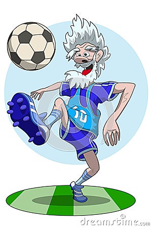 Ð¡artoon old football players Vector Illustration