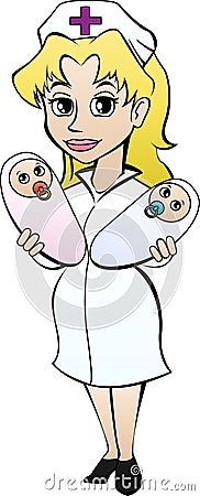 Artoonish baby-nurse Stock Photo