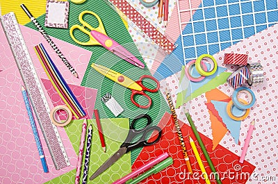 Arts and craft supplies. Stock Photo