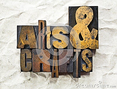 Arts & Crafts Letterpress Stock Photo